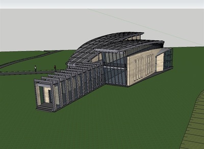 茶室独特的建筑设计SU模型 原创图文设计解析