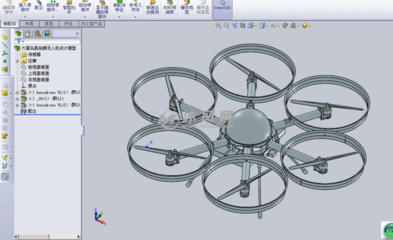 六翼玩具拍摄无人机设计模型